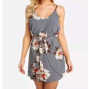 Grey Floral Dress